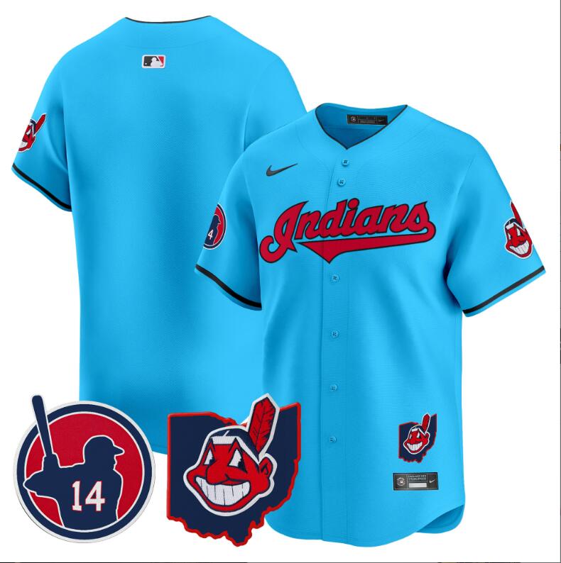 Men Cleveland Indians blank light blue Vapor Limited 2024 Nike MLB Jersey